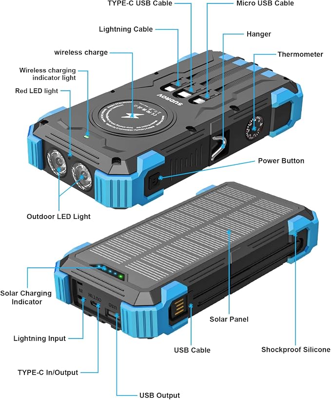 Solar Charger Power Bank, 42800mAh Wireless Portable Charger - Image 7