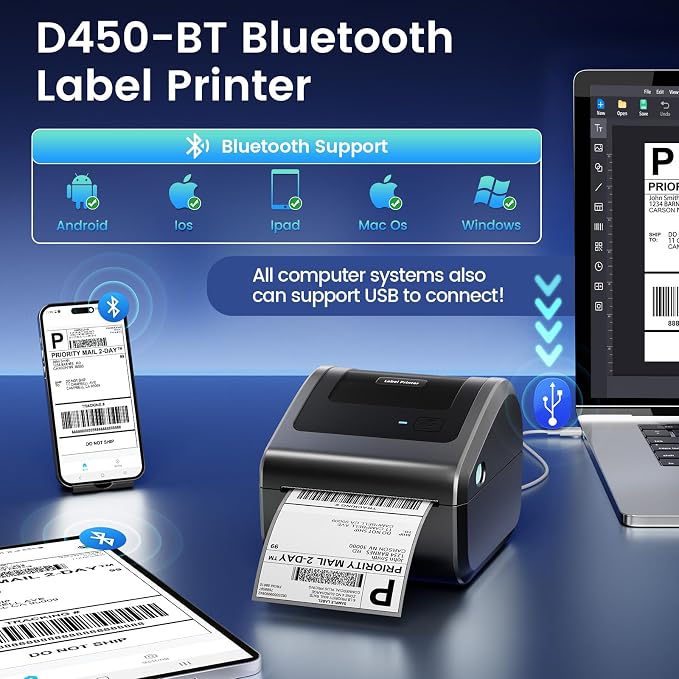 Bluetooth Shipping Label Printer 4x6 - Image 2