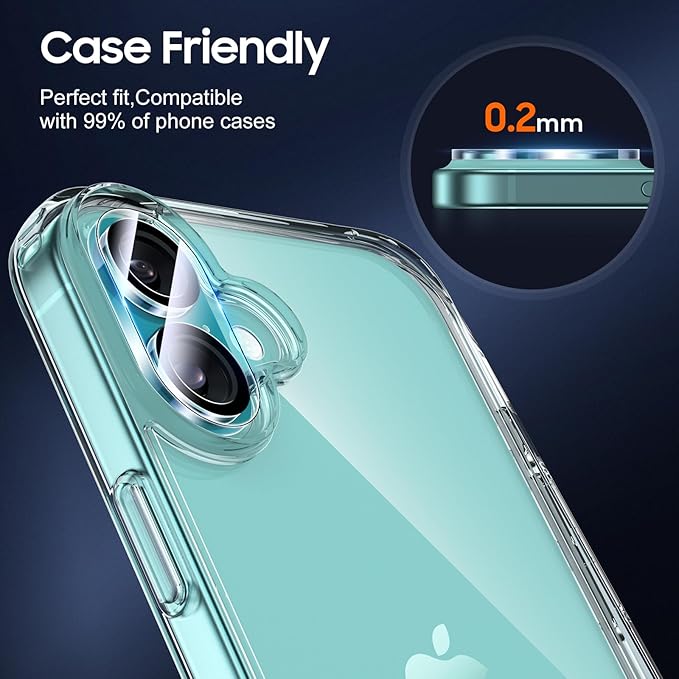 UniqueMe for 3 Pack iPhone 16 / iPhone 16 Plus Camera Lens Protector - Image 5