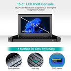 MT-VIKI 8 Port KVM Console HDMI, 1U Rack Mount KVM Console w/15.6'' LCD Monitor - Image 3