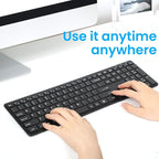 Wireless Keyboard-2.4G Ultra Slim Quiet Full Size Matte USB PC Computer Keyboard - Image 8