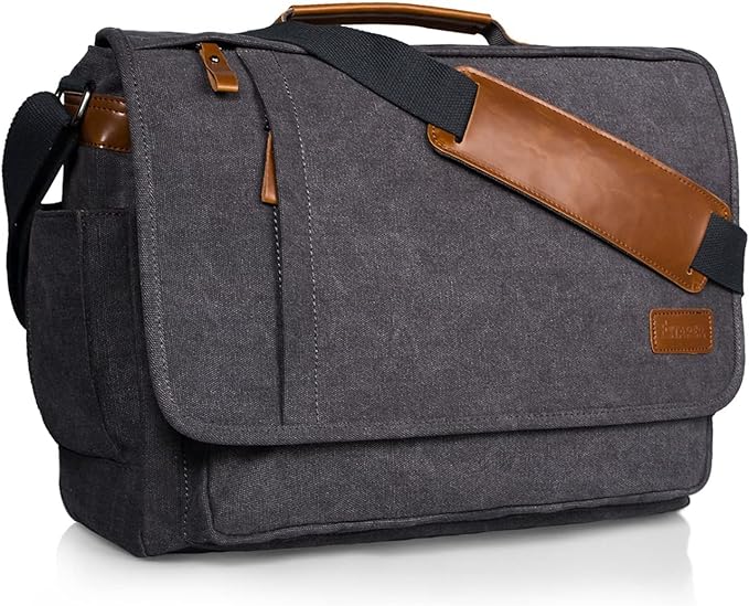 ESTARER Computer Messenger bag Water-resistant Canvas Shoulder Bag 15.6 Inch by ESTARER