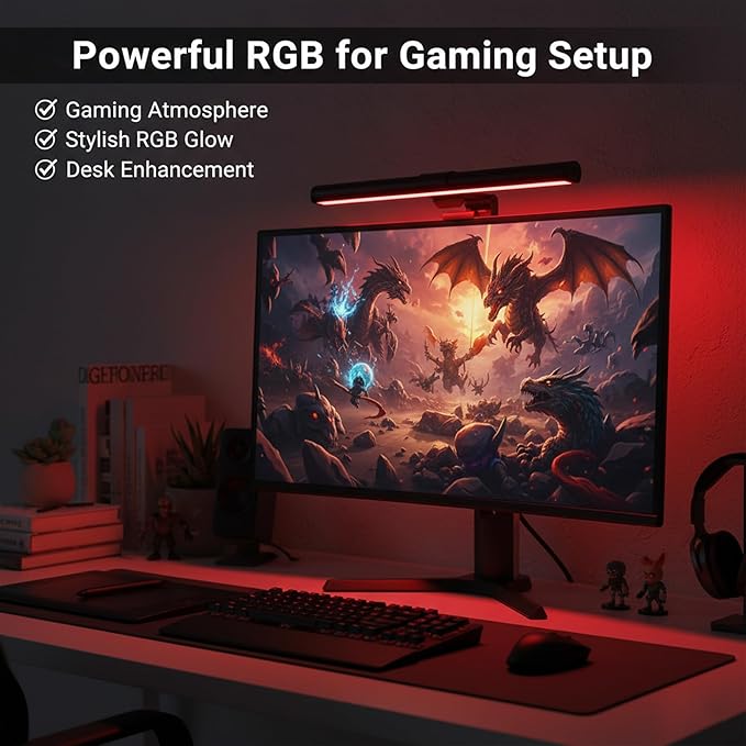 Monitor Light Bar with Touch Control, RGB Desk Lamp Full Spectrum Screen Lamp - Image 6