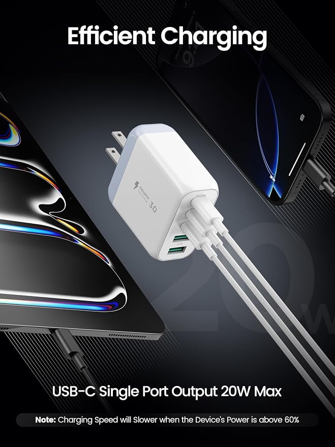 USB C Charger Block, EIZLXQ Type C Charger Fast Charging, 50W 5-Port USB Wall - Image 4