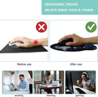 Mouse Pad with Wrist Support, Ergonomic Mouse Pad with Memory Foam Wrist Rest - Image 2