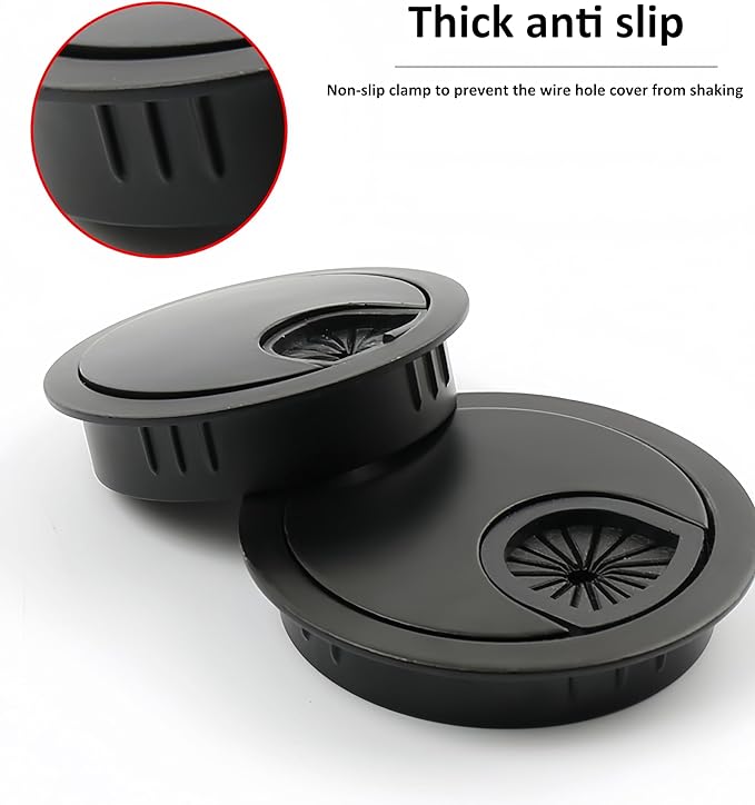 3 Pcs Satin Nickel Metal Cable Grommet, Zinc Alloy Desk Table Grommet Cable - Image 4