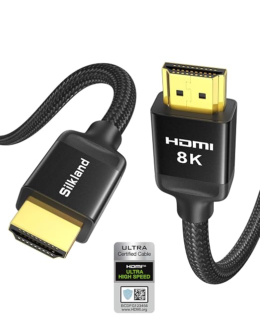 Silkland 10K 8K HDMI 2.1 Cable 10FT, Certified Ultra High Speed HDMI® Cable by Silkland