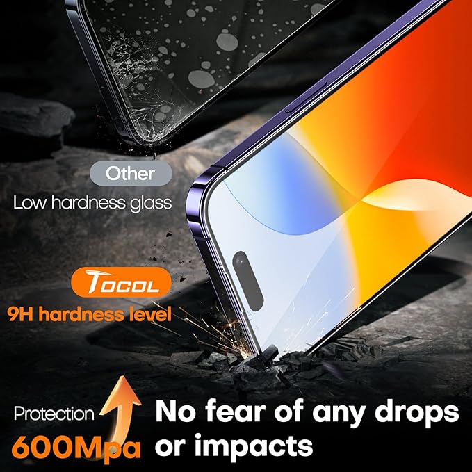 TOCOL for iPhone 14 Pro Screen Protector 9H Hardness Military Grade - Image 5