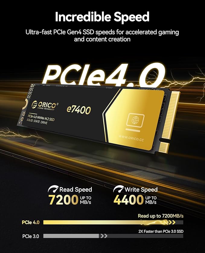 ORICO 512GB NVMe SSD PCIe 4.0- Up to 7200MB/s, M.2 2280 PCIe 4.0X4 Internal - Image 3