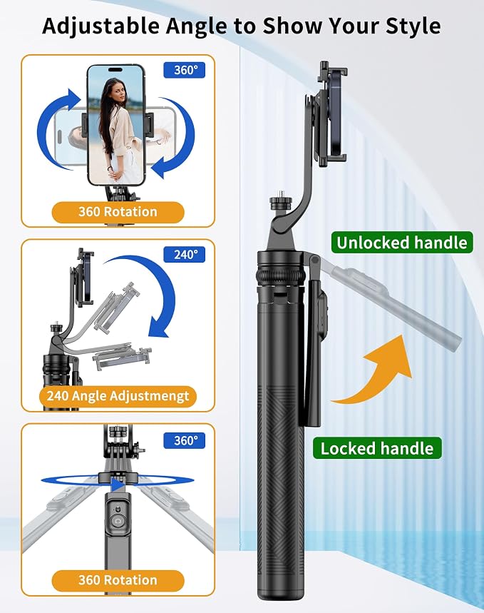 71" Cell Phone Tripod & Selfie Stick, - Image 5