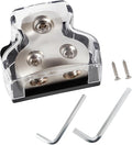 NuIth 2 Way Zine-Alloy Power Distribution Block, 0/2/4 Gauge in 4/8 Gauge Out by NuIthAutoAccessories