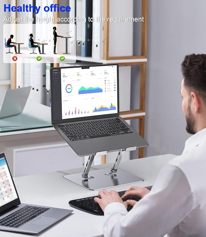 Adjustable Laptop Stand, Ergonomic Foldable Notebook Computer Holder.Compatible - Image 7