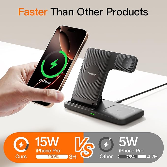 2025 3 in 1 Wireless Charger for iPhone 16 15 14 13 12 11 XR 8, Apple Charging - Image 2