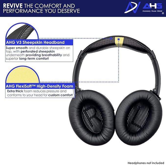 AHG Sheepskin QC35 ii Headband / QC35 Headband pad Cushion Cover. Compatible - Image 3