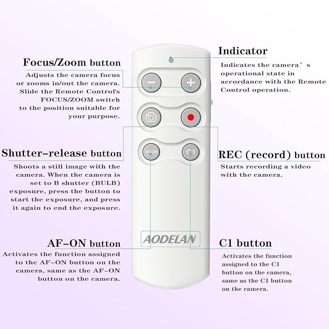 AODELAN Camera Wireless Shutter Release Remote Control - Image 6