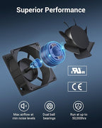 DEWENWILS 2 Pack 120V AC Fan, Waterproof Exhaust Fan 120mm, 18W 2850RPM 90CFM - Image 3