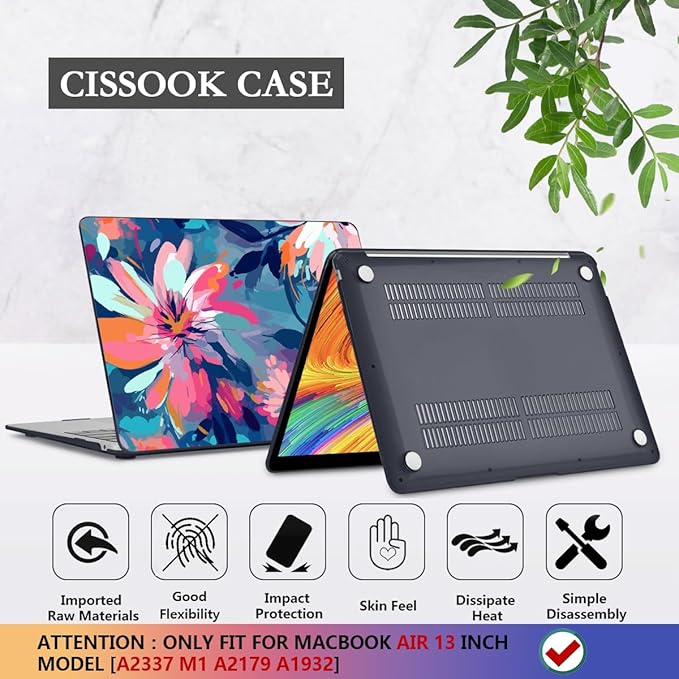 CISSOOK Compatible with MacBook Air 13 inch Case 2021, 2020-2018 Release M1 - Image 6