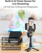 Gimbal Stabilizer for Smartphone, 4 in 1 Phone Gimbal w/360° Rotation for - Image 2