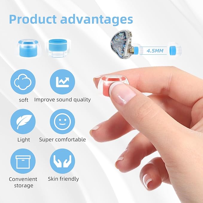 OKCSC 2 Pieces Soft Liquid Silicone Replacement Eartips, Breathable Eartips - Image 4