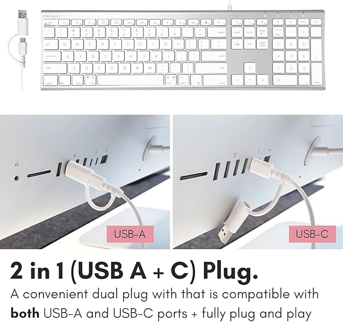 Macally Wired Keyboard for Mac - Image 2