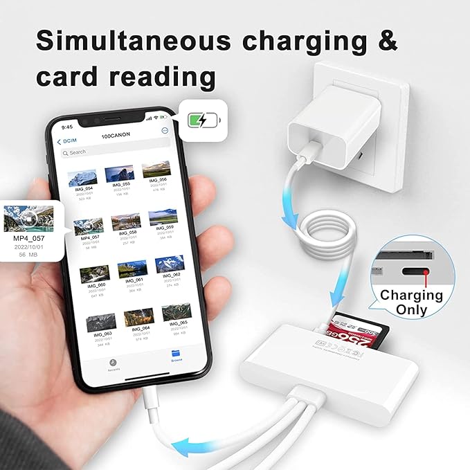 5-in-1 iPhone Memory Card Reader, USB OTG Adapter & SD/TF Card Camera Viewer - Image 6
