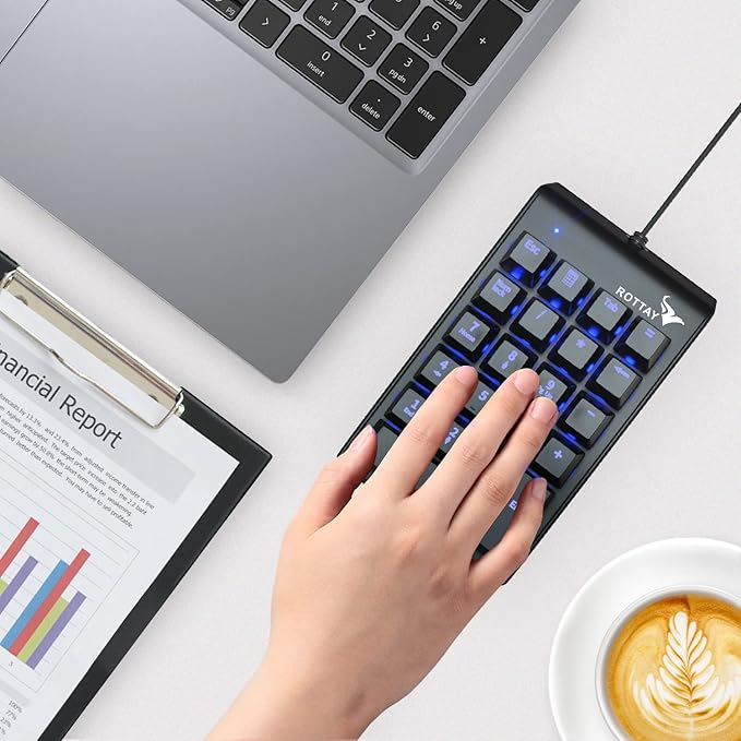 Rottay Number Pad, Mechanical USB Wired Numeric Keypad - Image 7