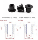 20 pcs 3/8" Drill Hole，1/4" ID Black Silicone Top hat Rubber Grommets - Image 2