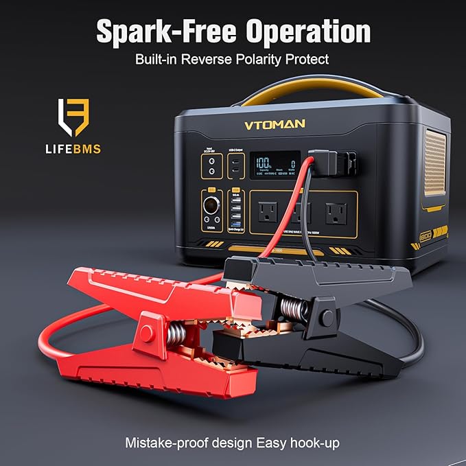 VTOMAN Jump 1800 Portable Power Station &12V Car Jump Starter, 1548Wh LiFePO4 - Image 2