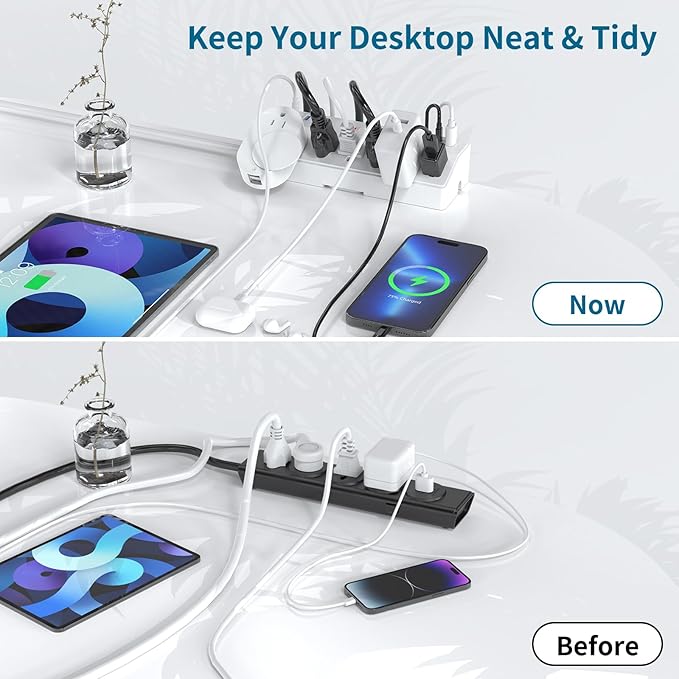 40W Fast Charging Station, Desk Clamp Power Strip, JXGUCAT Removable Desk Clamp - Image 5