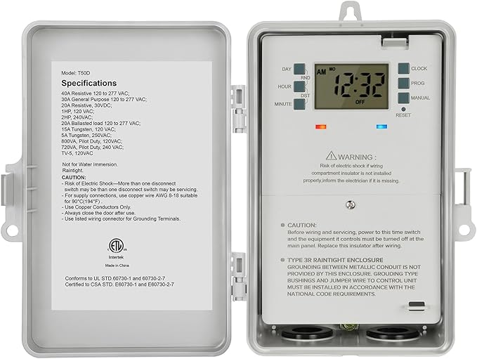 SURAIELEC Pool Timer, 7-Day Digital Pump Timer Switch, 40 AMP Heavy Duty by SURAIELEC