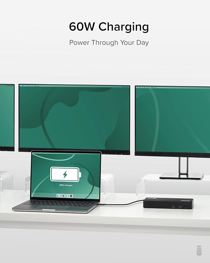 Plugable 12-in-1 USB C Triple Monitor Docking Station, Triple 4K Displays - Image 6