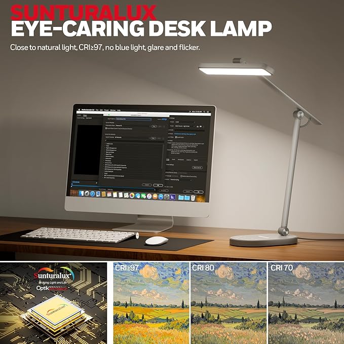 Honeywell Desk Lamp for Home Office, H4 Sunturalux™ Eye-Caring LED Desk Light - Image 3