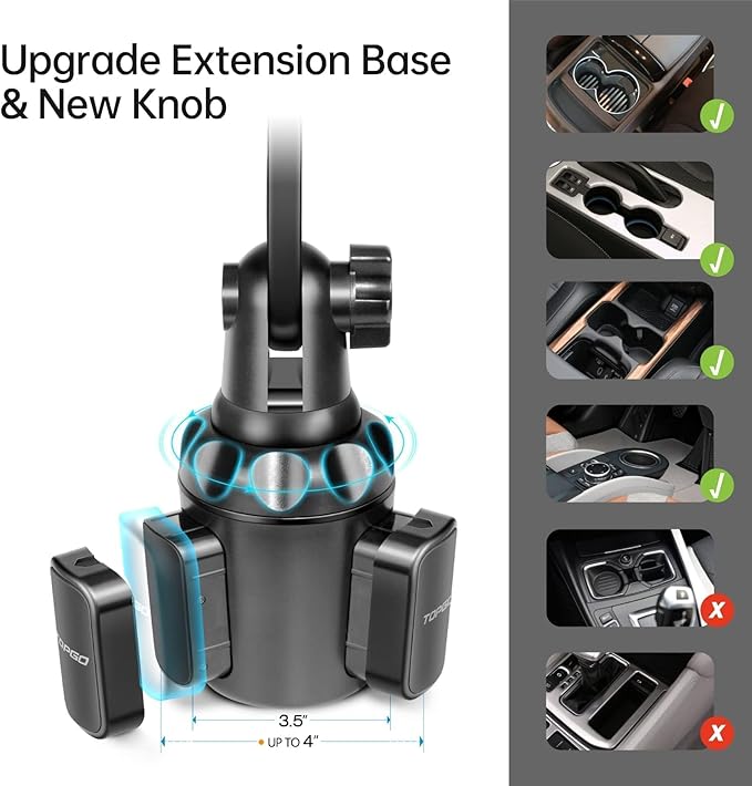 TOPGO Cup Phone Holder for Car, Car Cup Phone Mount, Compatible - Image 4