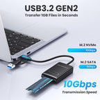 CY USB 3.0 USB-C Type-C Type-A to NVME M-Key M.2 NGFF SATA SSD Docking - Image 3