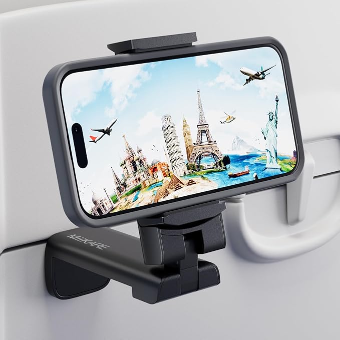 MiiKARE Airplane Travel Essentials Phone Holder, Universal Handsfree Phone Mount by MiiKARE