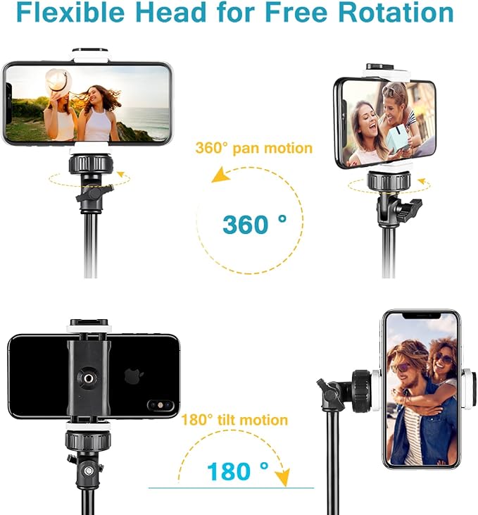 Aureday 67" Phone Tripod, Extendable Cell Phone and Camera Tripod Stand - Image 3