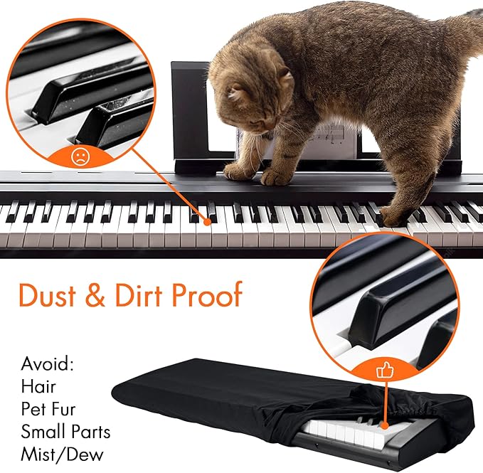 61 Keys Piano Keyboard Dust Cover, Music Stretchy Electronic DirtProof Keyboard - Image 4