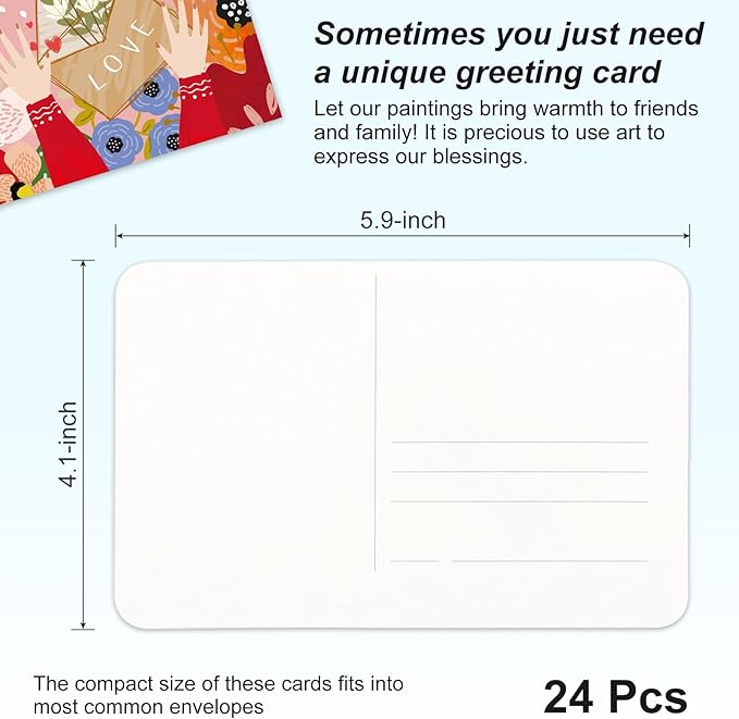 PATIKIL 24 Sheets Watercolor Postcards, 4x6 Blank Watercolor Paper Post Cards - Image 3