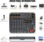 Audio Mixer, TKLBLS Studio Audio Sound Mixer Board, 6 Channel Unpowered - Image 6