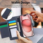 Compatible with iPhone 13 Pro Wallet Phone Case-PU Leather Magnetic Flip Cover - Image 4