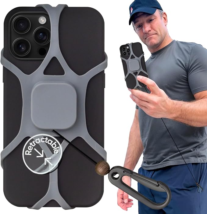 Pulpo Phone Leash Stealth Grey Fits Smartphones Up to 6.8" by Pulpo