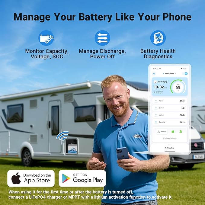 Redodo Group 31 Bluetooth LiFePO4 Battery 12V 165Ah, 2112Wh Max. Energy - Image 3