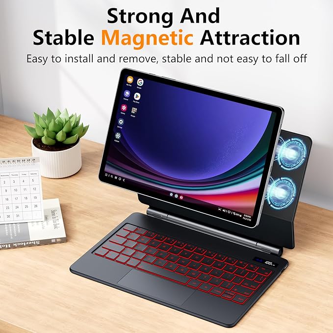 Magentic Keyboard Case for Samsung Galaxy Tab S10 FE/S9 FE 5G 10.9", Tab - Image 3