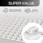 100PCS Cable Clips, Adhesive Wire Clips Strong Cord Clips Wire Holders - Image 2