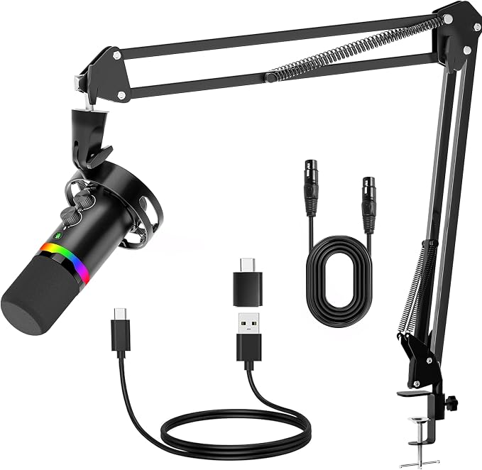 JUOPIEA XLR/USB Gaming Microphone Kit, Dynamic Mic by JUOPIEA
