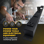 9 Black Verticle Outlets 6 Feet Power Cord Heavy Duty Metal Surge Protector - Image 8