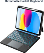 Detachable Keyboard Case for iPad 10th Gen & 11th Gen, Slim Cover - Image 3