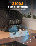 Desk Clamp Power Strip 10 Ft, TESSAN 2100J Surge Protector Desk Charging Station - Image 4