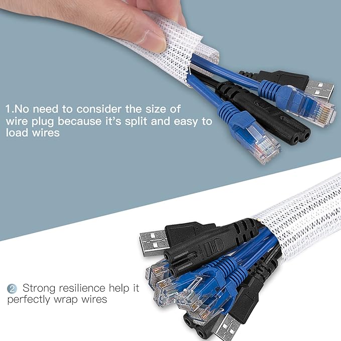AGPTEK Cable Sleeve, 10ft - Image 3