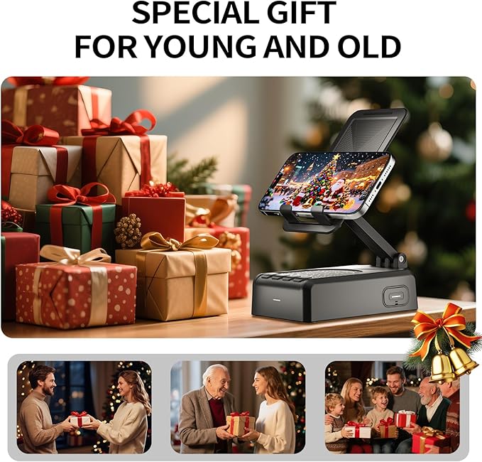 Cell Phone Stand with Bluetooth Speaker and Remote Control, Birthday Gift - Image 2